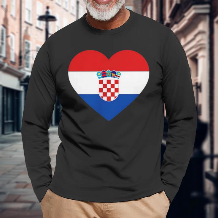 Croatia Flag Croatia Children's Croatia Hrvatska Langarmshirts Geschenke für alte Männer