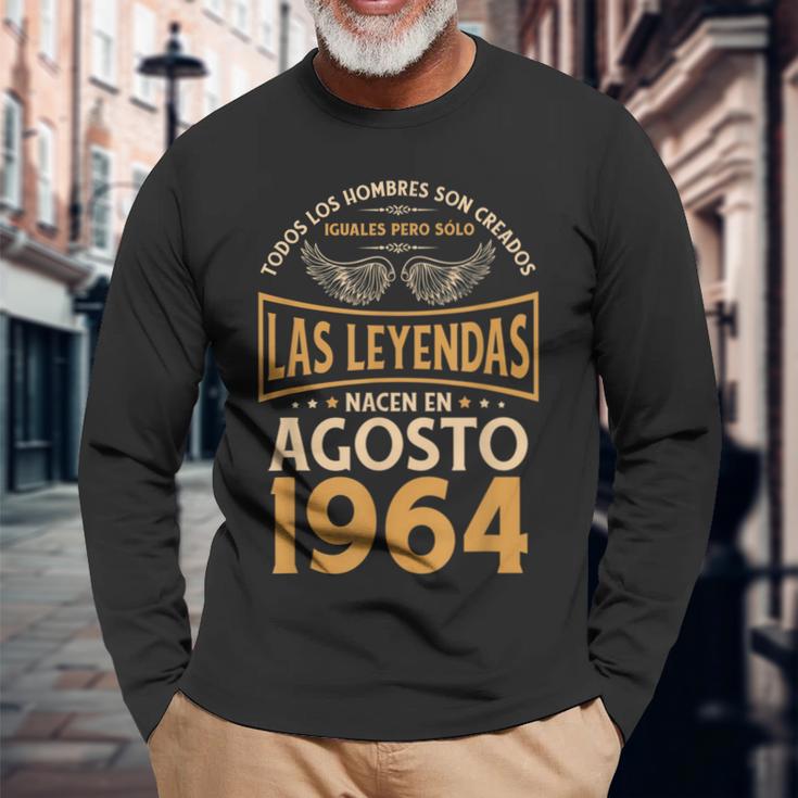 Cumpleaños Hombre Regalos Las Leyendas Agosto 1964 Camiseta de manga larga Regalos para ancianos