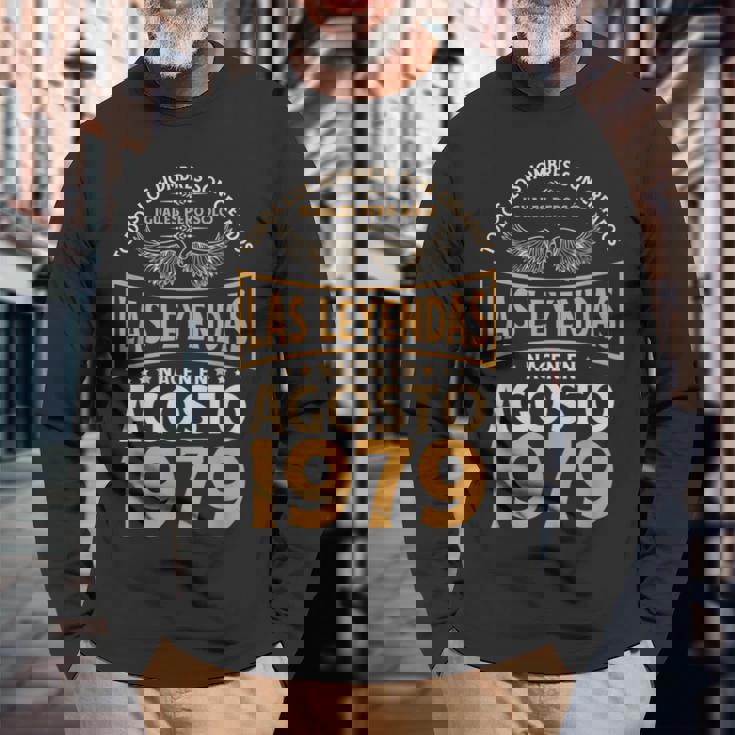 Cumpleaños Hombre Regalos Las Leyendas Agosto 1979 Camiseta de manga larga Regalos para ancianos