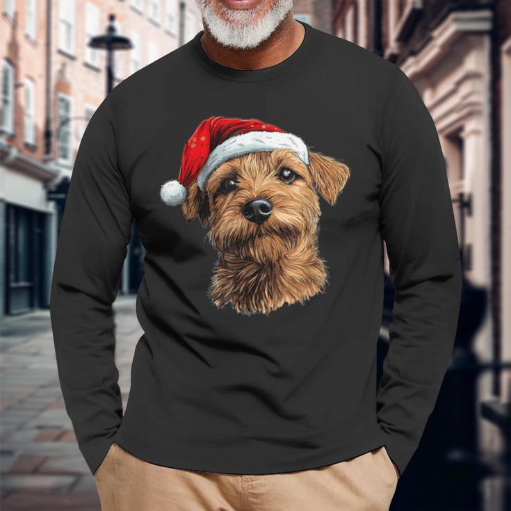 Cute Norfolk Terrier Christmas Print Langarmshirts Geschenke für alte Männer