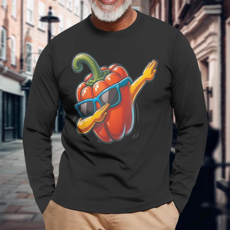 Dab Paprika Dancing Dabbing Peppersegetables Langarmshirts Geschenke für alte Männer