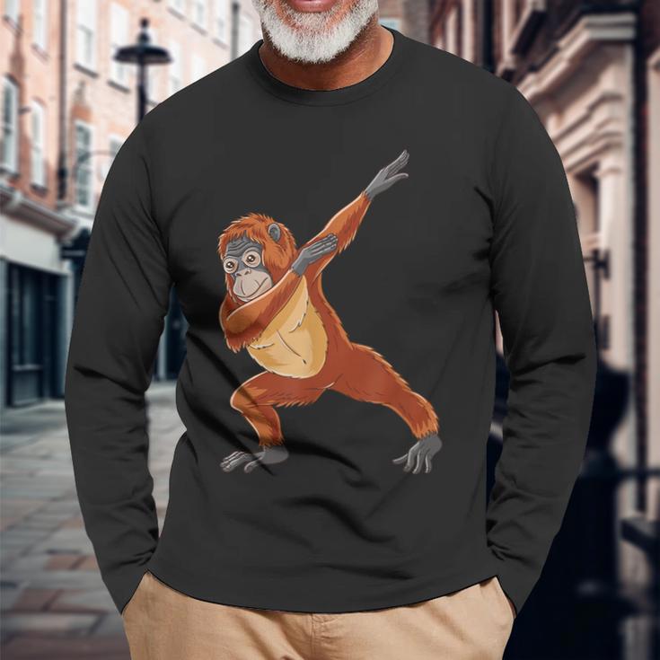 Dabbing Orang Utan Für Affenliebhaber Langarmshirts Geschenke für alte Männer