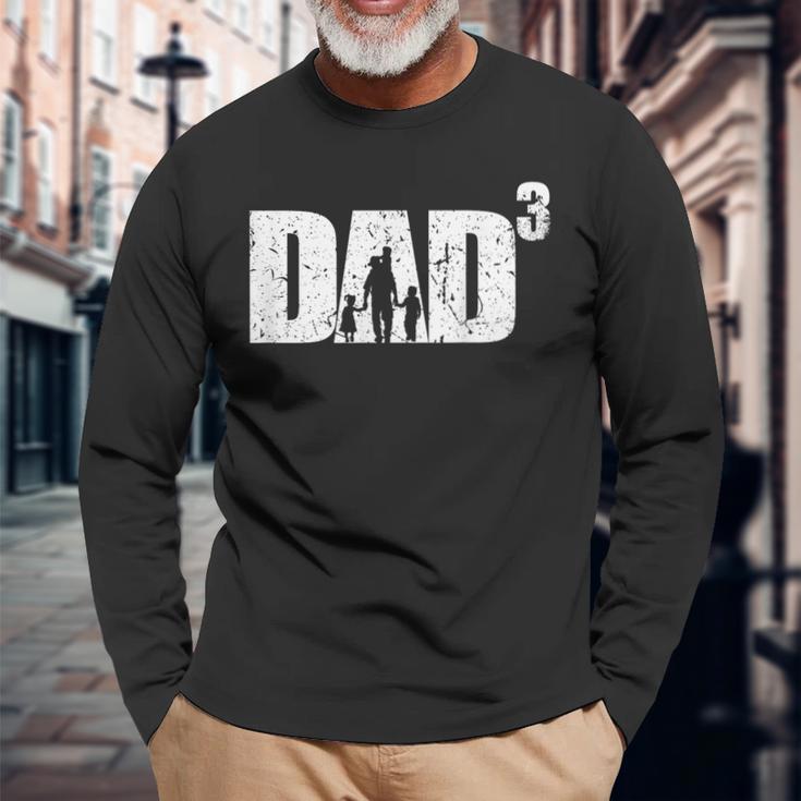 Dad Hoch 3 Stolzerater Mit 3 Kinder Triple Papa Langarmshirts Geschenke für alte Männer