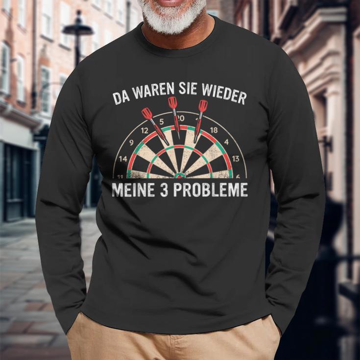 Dart Da Waren Sie Wieder Meine 3 Probleme Darts Langarmshirts Geschenke für alte Männer