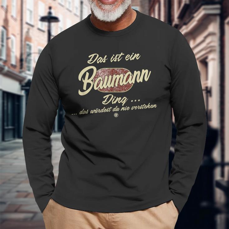 'Das Ist Ein Baumann Ding' Family Langarmshirts Geschenke für alte Männer