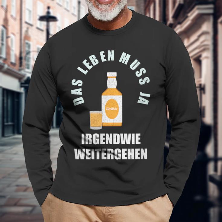 Das Leben Muss Ja Irgendwie Weiter Gehen Egg Liqueur Optimist Langarmshirts Geschenke für alte Männer