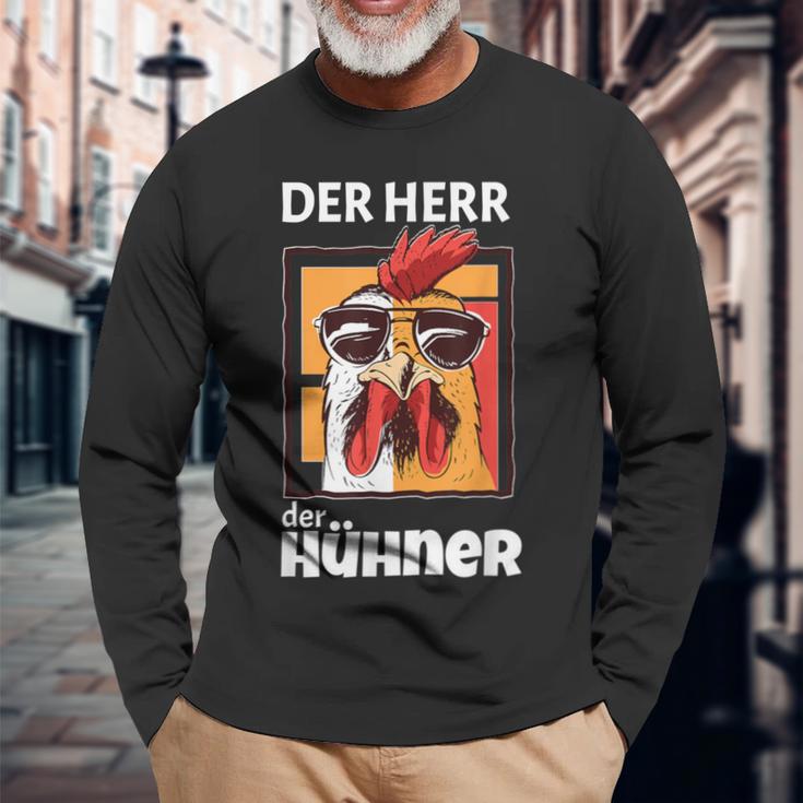 Der Herr Der Hühner Landwirt Bauer Langarmshirts Geschenke für alte Männer