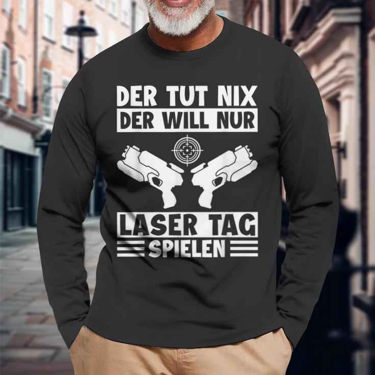 Der Tut Nix Der Will Nur Lasertag Spielen Player Laser Tag Langarmshirts Geschenke für alte Männer