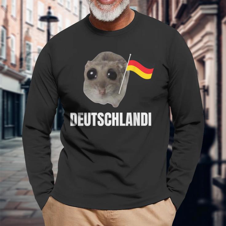 Deutschlandi Sad Hamster Meme Langarmshirts Geschenke für alte Männer