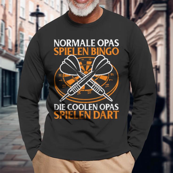 With Die Coolen Grandpas Spielen Dart Grandpa Dart Player Langarmshirts Geschenke für alte Männer