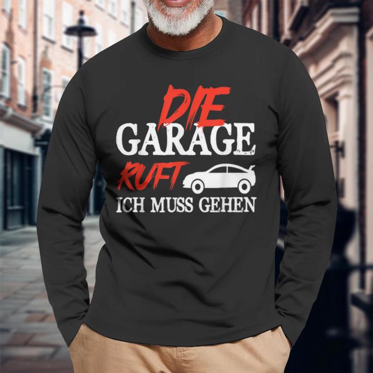 Die Garage Ruft Mechanik Kfz Humour Mechanic Langarmshirts Geschenke für alte Männer