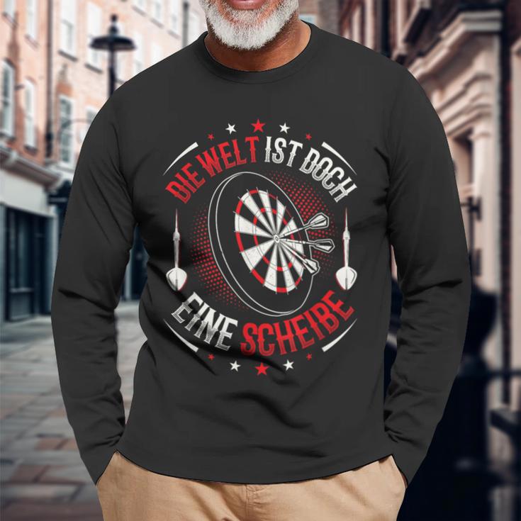 Die Welt Ist Doch Eine Disc Dart Langarmshirts Geschenke für alte Männer