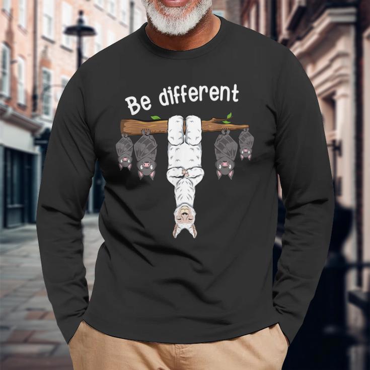 Be Different Alpaca Lama And Bats Langarmshirts Geschenke für alte Männer