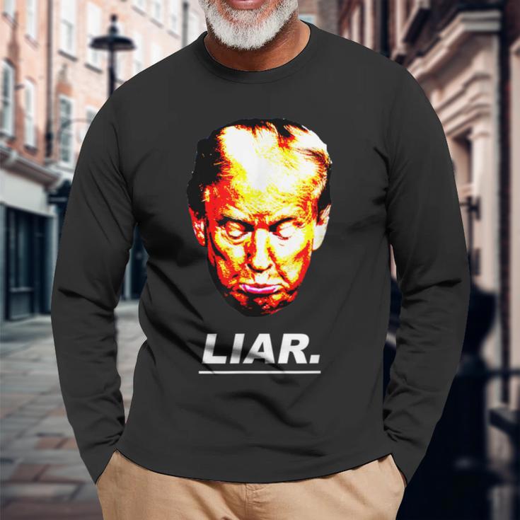 Donald Trump Liar Anti Trump Langarmshirts Geschenke für alte Männer