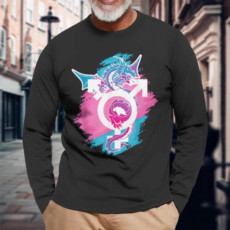 Dragon Proud Genderfluid Lgbt And Transpride Langarmshirts Geschenke für alte Männer