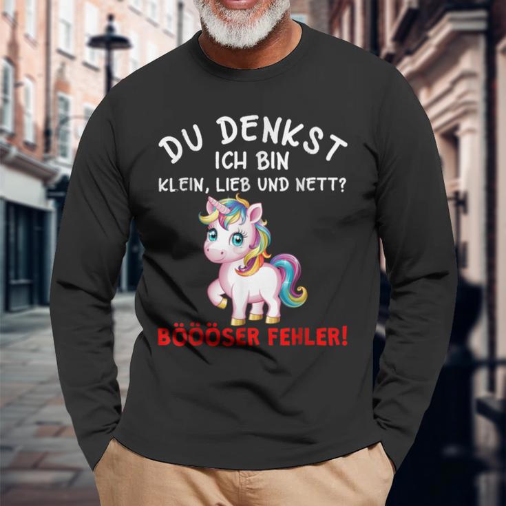 Du Denkst Ich Bin Klein Lieb Und Nett Bad Error Langarmshirts Geschenke für alte Männer