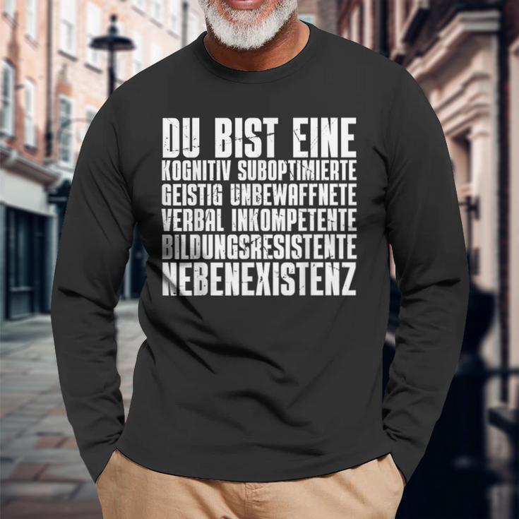 Du Nebenexistenz Buseidigungen Ich Hasse Menschen Langarmshirts Geschenke für alte Männer