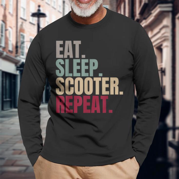 Eat Sleep Scooter Repeat Langarmshirts Geschenke für alte Männer