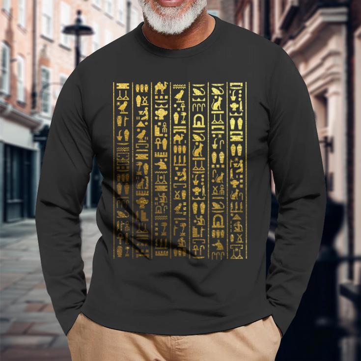 Egyptian Hieroglyphic Ancient Egypt Langarmshirts Geschenke für alte Männer