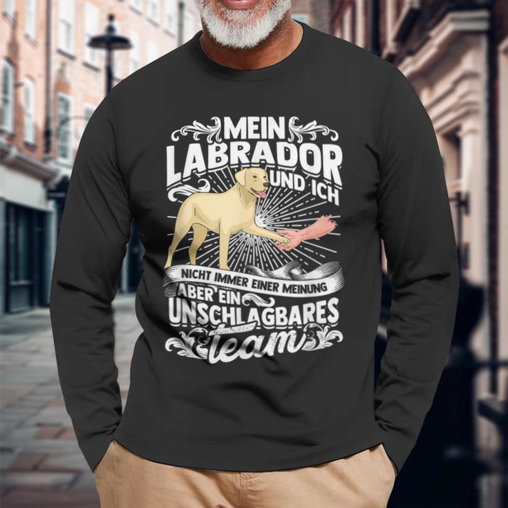 Ein Unbeatable Team Labbi Dog Holder Labrador Langarmshirts Geschenke für alte Männer