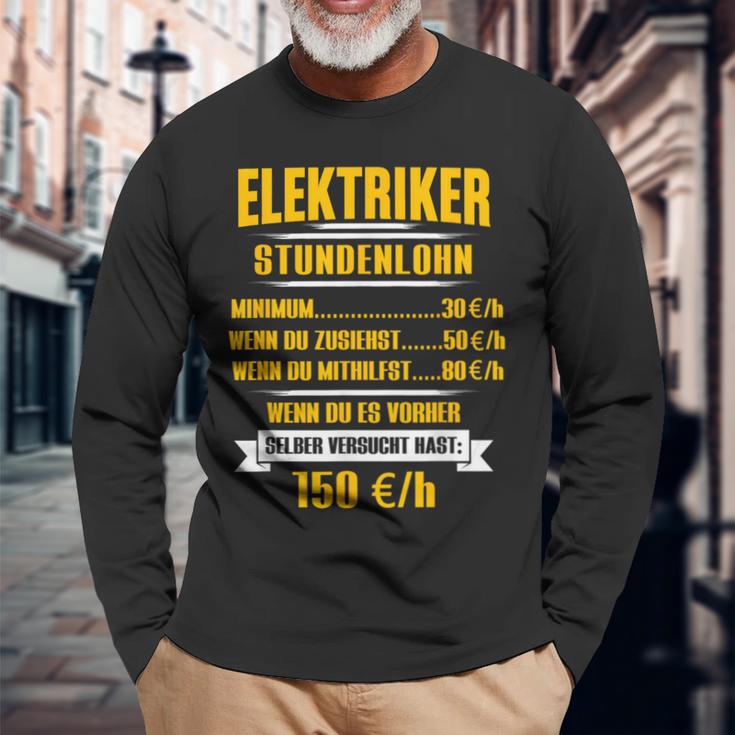 Elektriker Stundenlohn Stundensatz Langarmshirts Geschenke für alte Männer