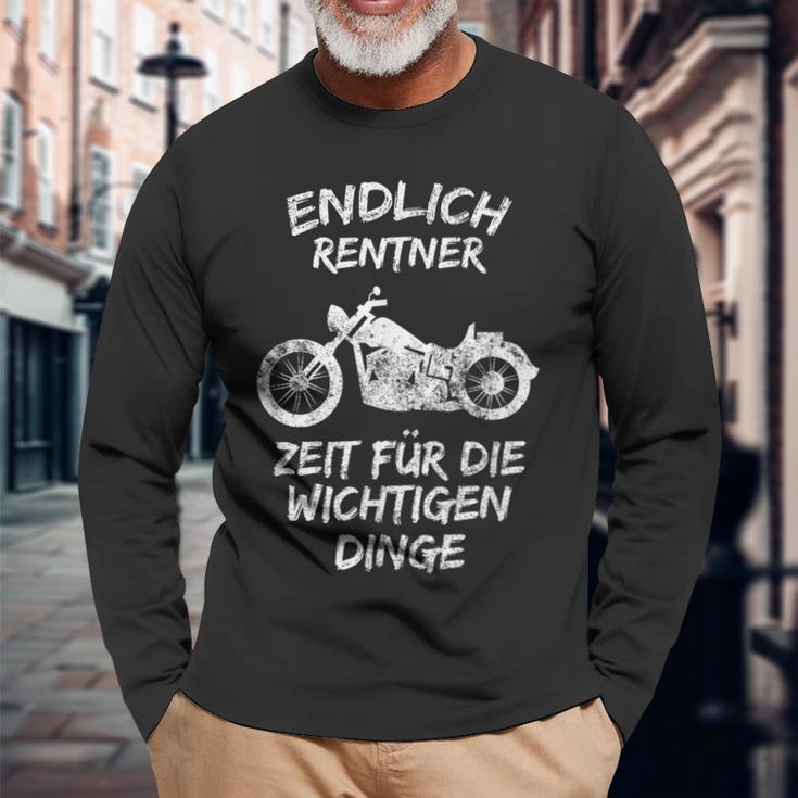 Endlich Rentner Motorcycle Langarmshirts Geschenke für alte Männer