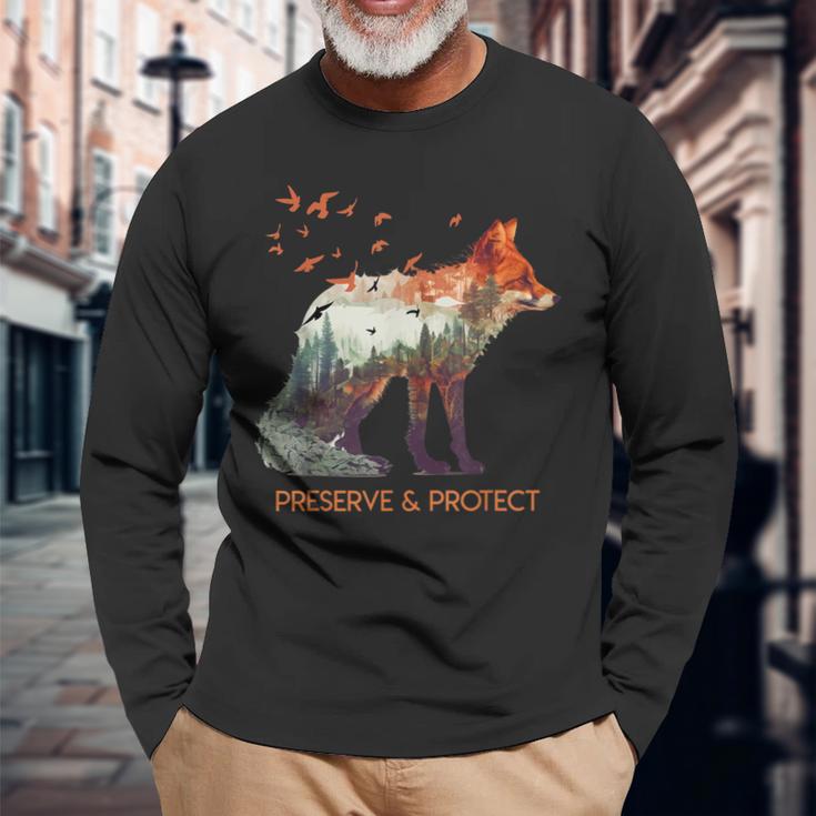 Environmental Protection Species Protection Rettet Die Erde Animal Protection Langarmshirts Geschenke für alte Männer