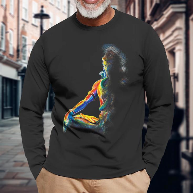 Eternal Meditation Lord Shiva Langarmshirts Geschenke für alte Männer