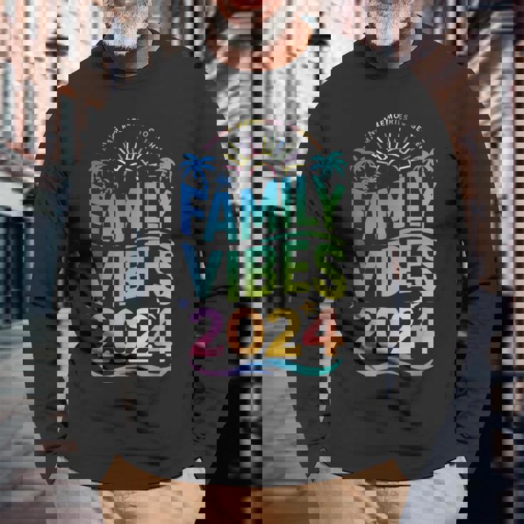 Family 2024 Vibes Family Vacation Making Memories Summer Long Sleeve T-Shirt Gifts for Old Men