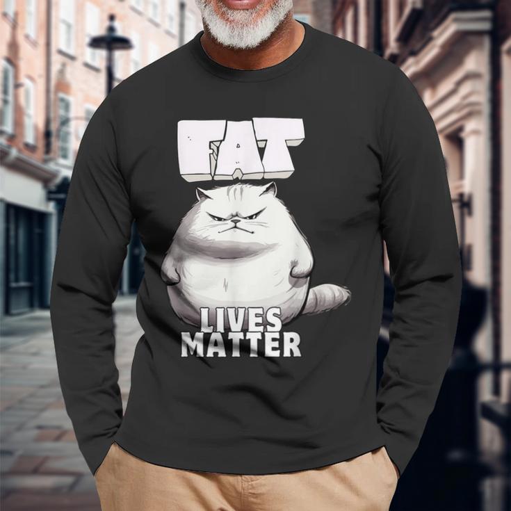 Fat Lives Matter Lustig Mollig Langarmshirts Geschenke für alte Männer