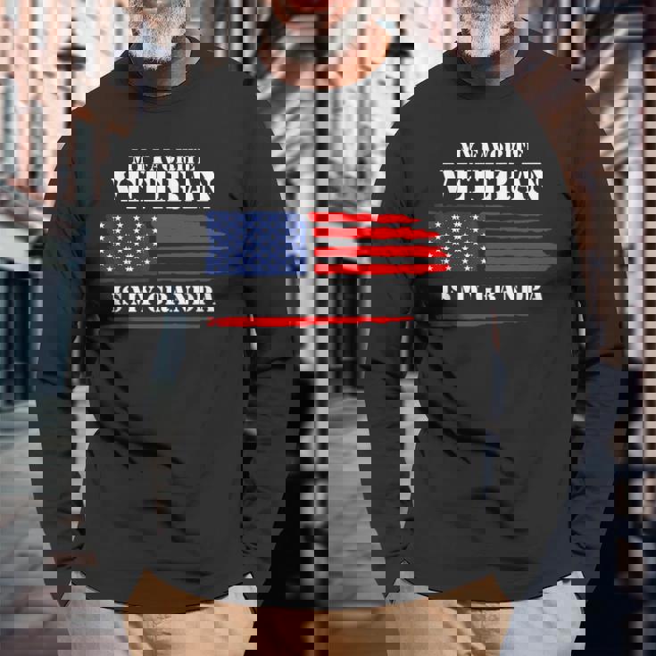 My Favorite Veteran Is My Grandpa Military Veterans Day Long Sleeve T-Shirt Gifts for Old Men