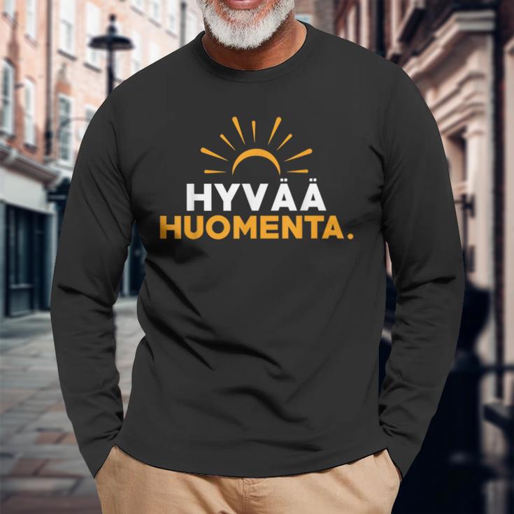 Finnland Finnisch Spruch Guten Morgen Finnish Langarmshirts Geschenke für alte Männer