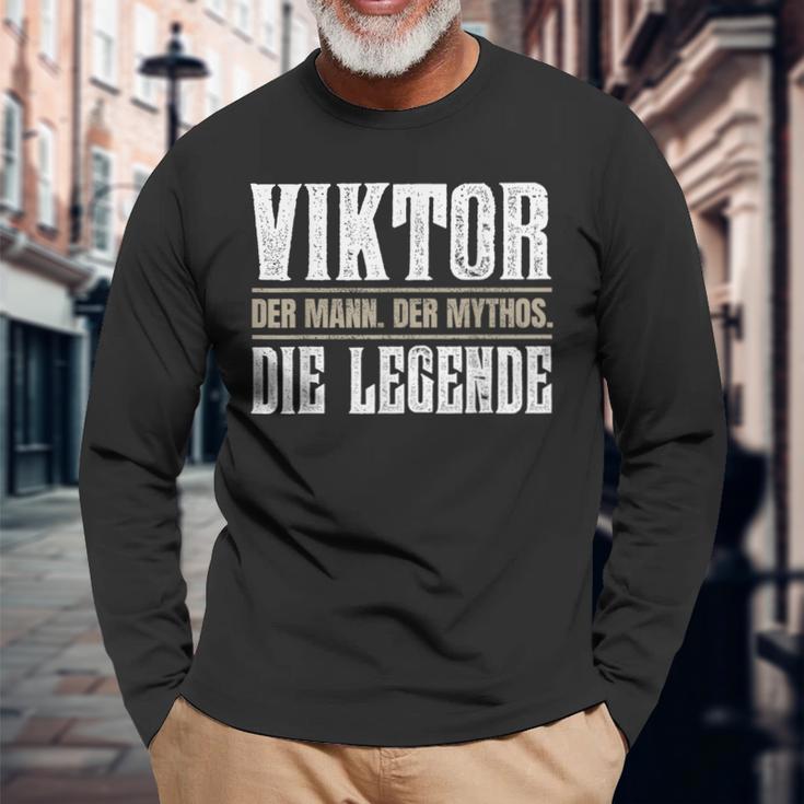 First Nameiktor Nameiktor Langarmshirts Geschenke für alte Männer