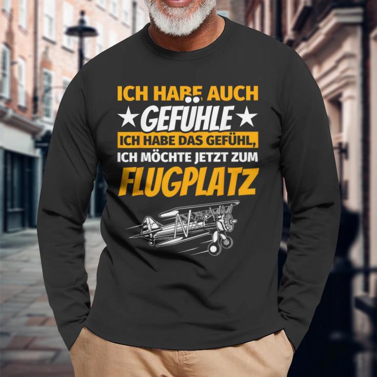 Flying Slogan Pilot Langarmshirts Geschenke für alte Männer