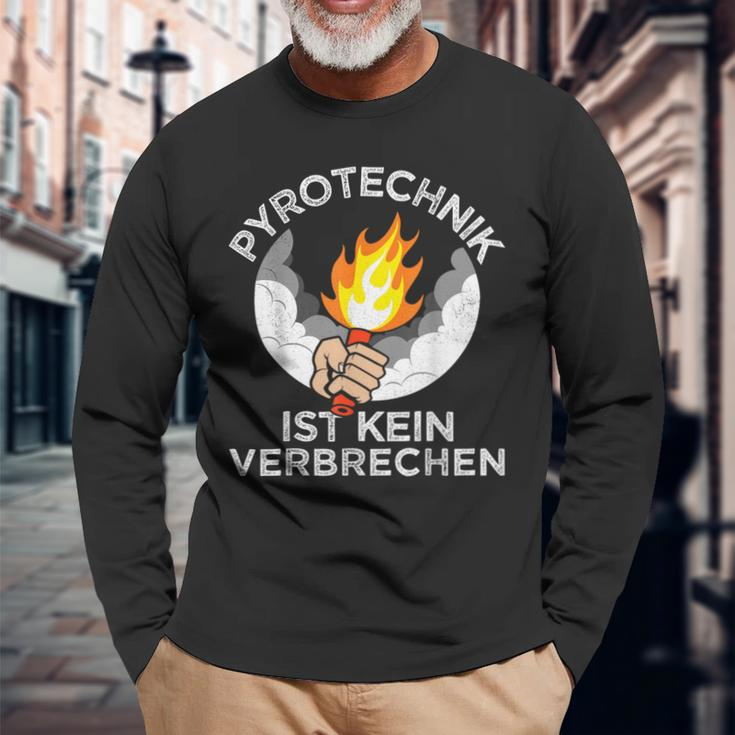 Football Fan Saying Pyrotechnik Ist Keinerbrech Langarmshirts Geschenke für alte Männer