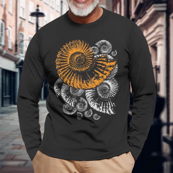 Fossil Paleontologist Ammonite Langarmshirts Geschenke für alte Männer