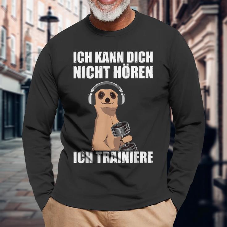 Bodybuilding Ich Kann Dich Nicht Hören Ich Langarmshirts Geschenke für alte Männer