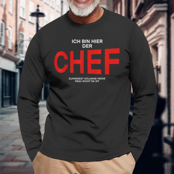 Manager Ich Bin Hier Der Chef Langarmshirts Geschenke für alte Männer