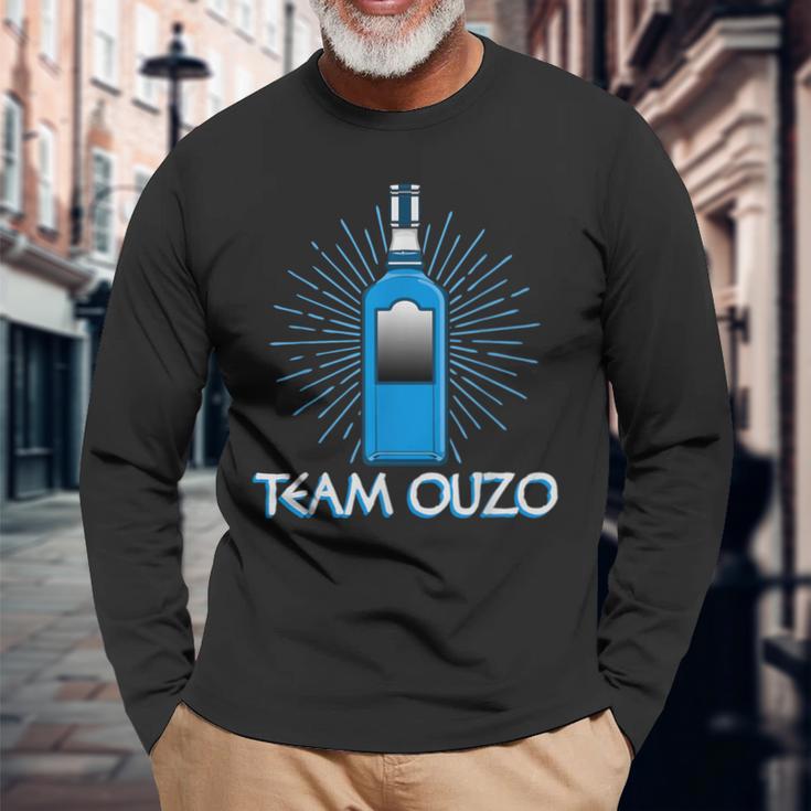 Greek Schnapps Greece Team Ouzo Langarmshirts Geschenke für alte Männer