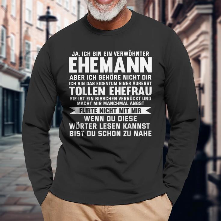 Ja Ich Bin Ein Schöhnter Ehemannalentine's Day Slogan Langarmshirts Geschenke für alte Männer