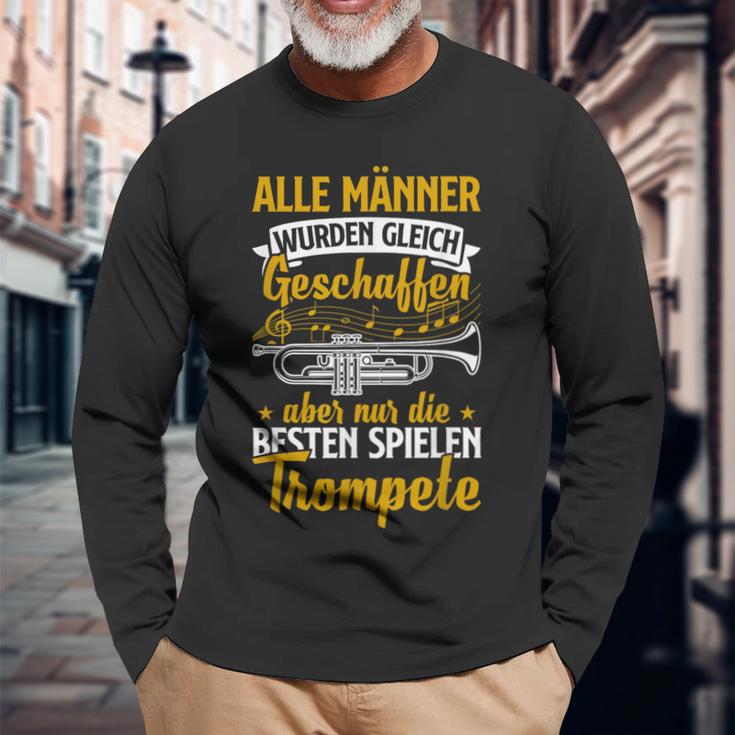 Musician Die Beste Spielen Trumpet Langarmshirts Geschenke für alte Männer