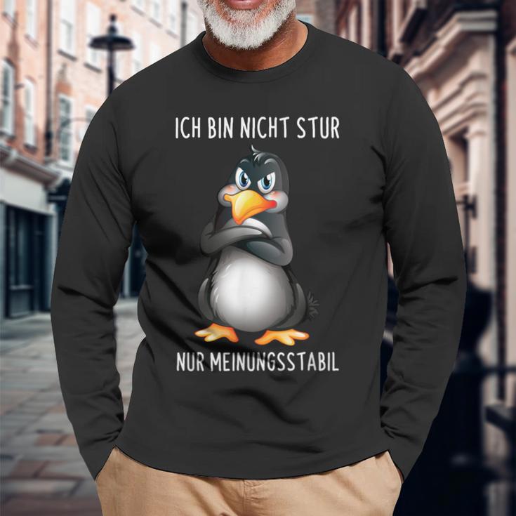 Penguin Ich Bin Nicht Stur Nur Meinungsstabil German Langu S Langarmshirts Geschenke für alte Männer