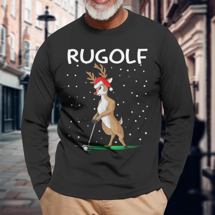 Rugolf Reindeer Christmas Golf Langarmshirts Geschenke für alte Männer