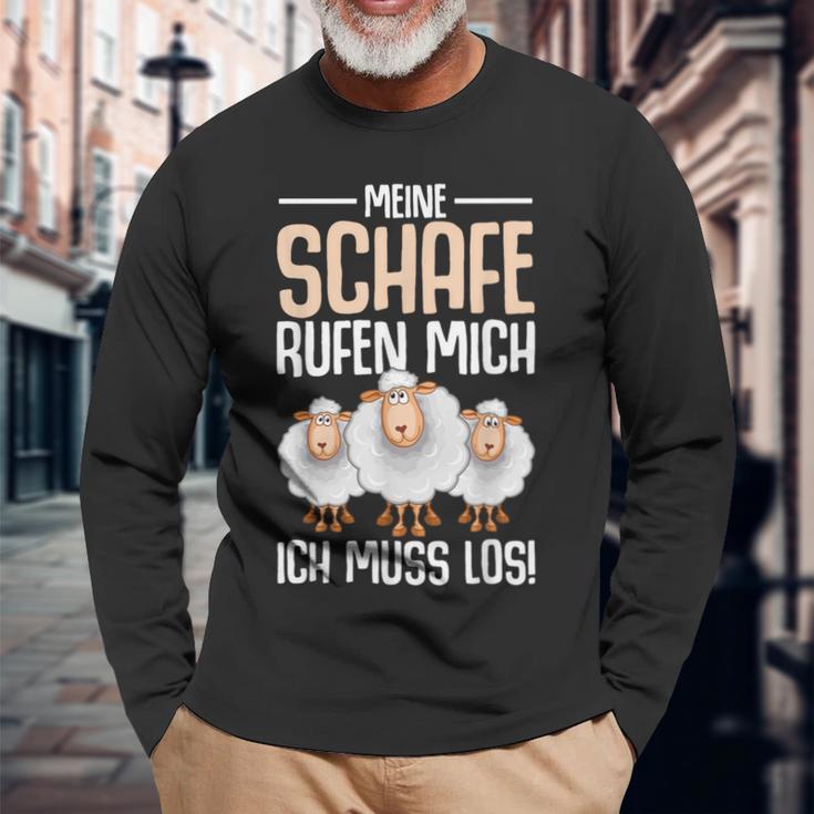 Sheep Farmers Langarmshirts Geschenke für alte Männer