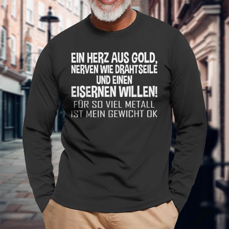 With Slogan Ein Herz Aus Gold Langarmshirts Geschenke für alte Männer