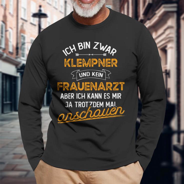 Slogan Installator Heizungsbauer Plumber S Langarmshirts Geschenke für alte Männer