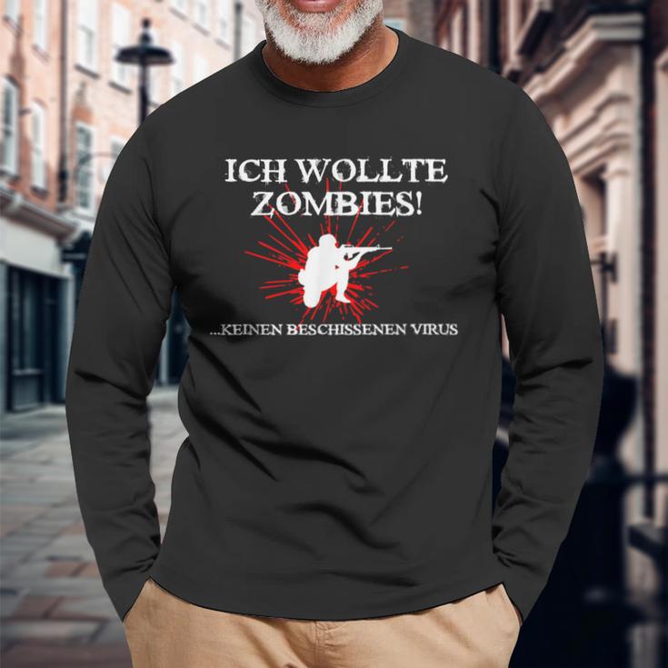 Zombie Ich Wollte Zombies Keineirus Langarmshirts Geschenke für alte Männer