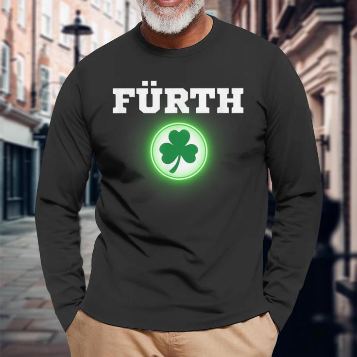 Fürth Football Clover Fan Franken Stadium Green Langarmshirts Geschenke für alte Männer