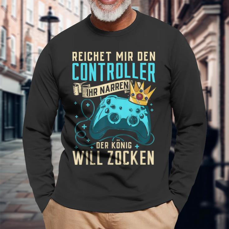 Gambling Gaming Controller Gamer Rpg Langarmshirts Geschenke für alte Männer