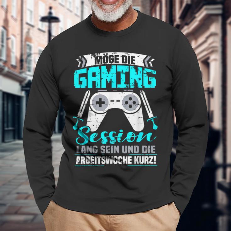 Gamer Zocker Games Pc Gaming Slogan Langarmshirts Geschenke für alte Männer